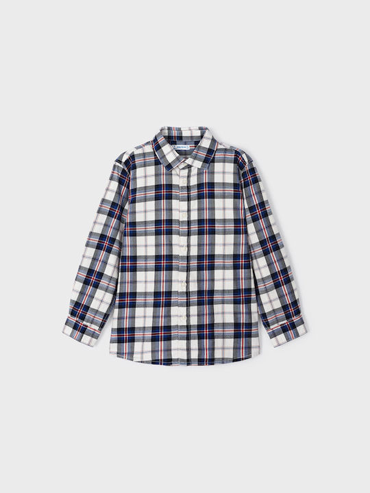 Mayoral Kids Checked Shirt Blue