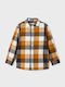 Kids Checked Shirt Long Sleeve Yellow
