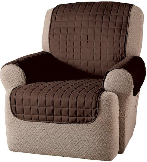 Elastic Cover for Armchair Brown 70x165cm 1pcs