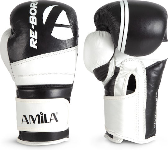 AMILA Mănuși de Box din Piele pentru Competiție Negre