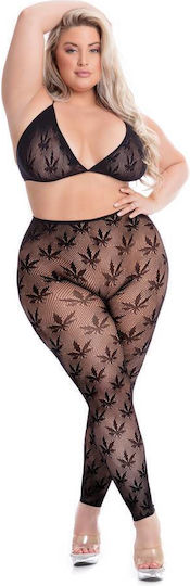 Pink Lipstick Lingerie Sexy Σετ Εσωρούχων Διχτυωτό Μαύρο Plus Size
