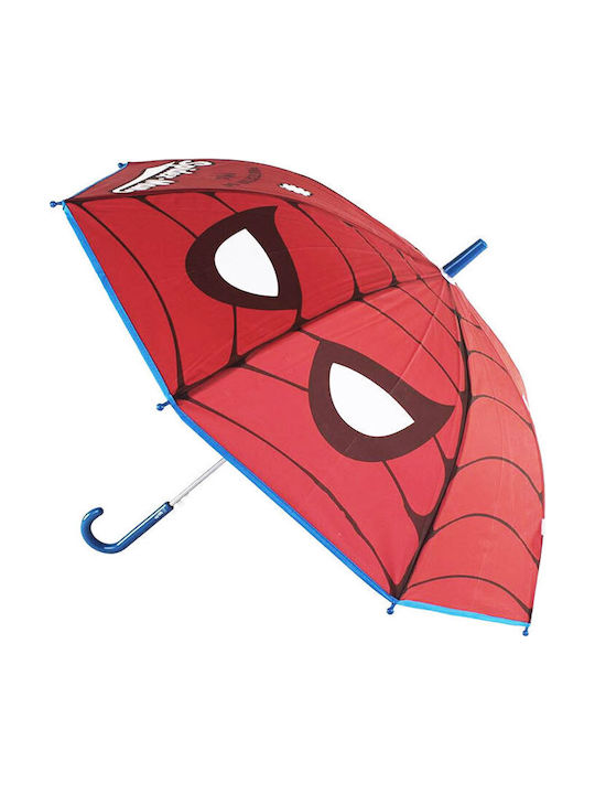 Cerda Παιδική Ομπρέλα Μπαστούνι Αυτόματη Spiderman Κόκκινη