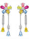 Eforo Kids Earrings Pendants with Stones from White Gold 14K