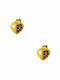 Amor Amor Gold Plated Silver Studs Kids Earrings Hearts