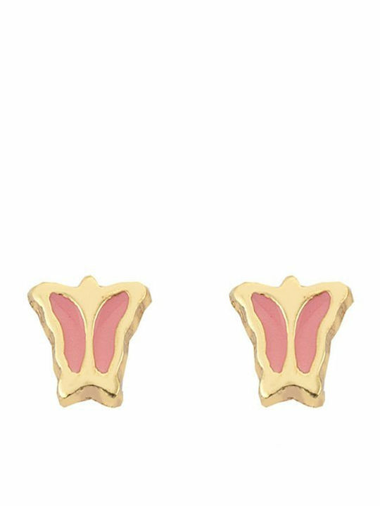 Paraxenies Gold Plated Silver Studs Kids Earrings Butterflies