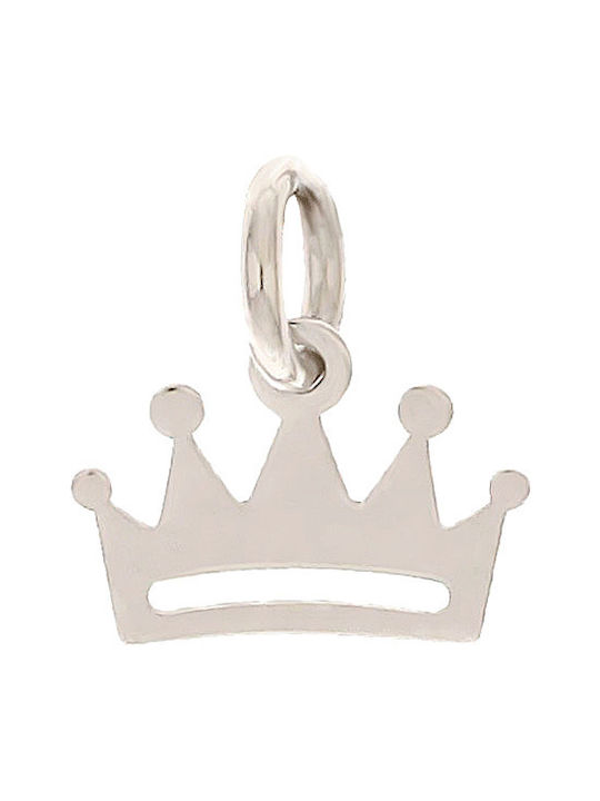 Q-Jewellery White Gold Crown Kids Pendant 14K 410653