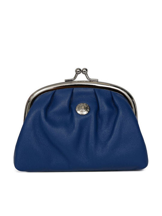 Hexagona Small Leather Women's Wallet Coins Blue