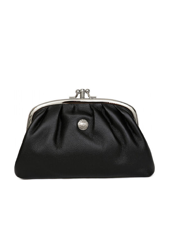 Small Leather Women's Wallet Coins Black