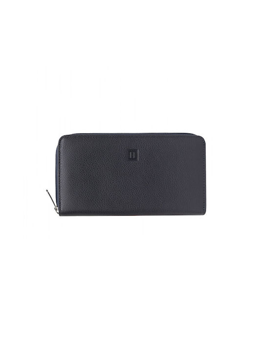 Hexagona Small Leather Women's Wallet Navy Blue
