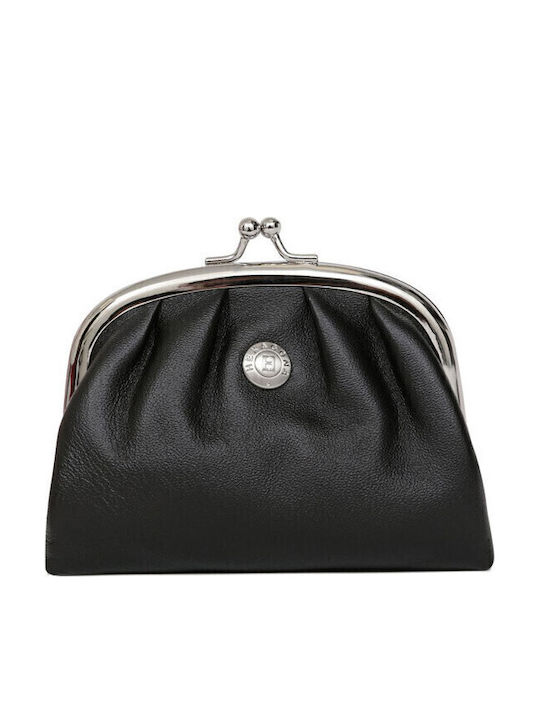 Hexagona Small Leather Women's Wallet Coins Black