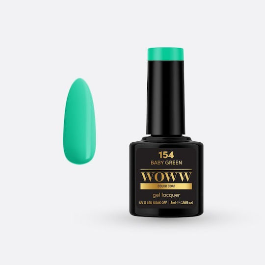 Woww Cosmetics Semi-Permanent Nail Polish Baby Green - 154 8ml