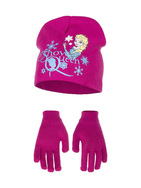 Disney Frozen Queen Kids Beanie Set with Gloves...