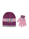 Frozen District Kids Beanie Set with Gloves Knitted Pink