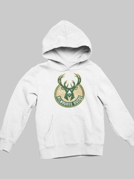Kinder-Sweatshirt mit Kapuze und Taschen Weiß