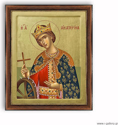 I-gallery Εικόνα Αγία Αικατερίνη Ξύλινη 38x46εκ.