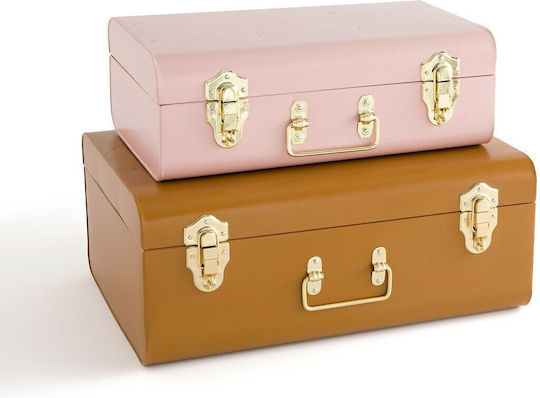 La Redoute Interieurs Dekorative Truhen-Set Koffer Metallisch Gelb 2Stück 33x49x20cm