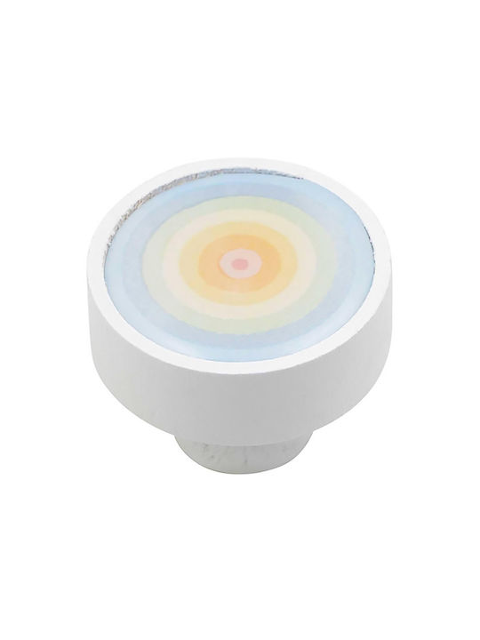 Roline Knopf Möbelgriff aus Metallisch in Weiß Farbe Ø37mm 509 1Stück