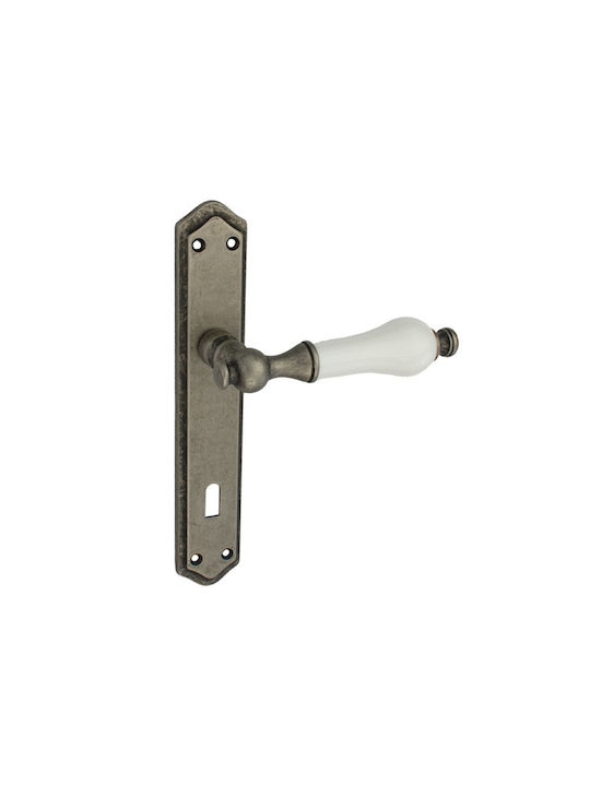 Viobrass Lever Middle Door with Plate 218 Pair Bronze