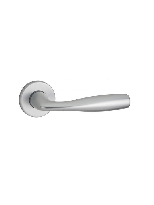 Thirard Lever Middle Door with Rosette Pair Silver