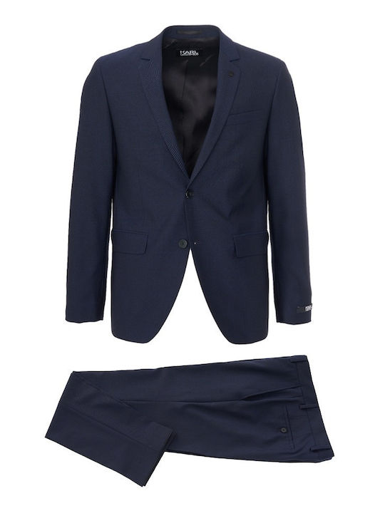 Drive Men's Suit with Vest Blue