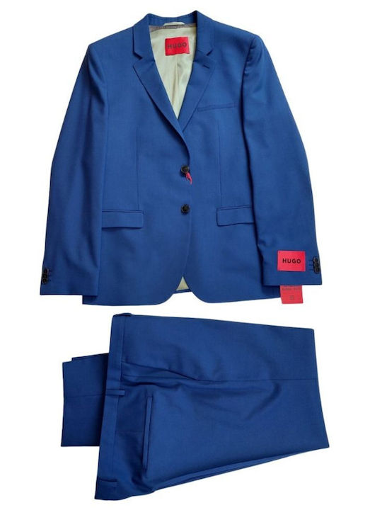 Hugo Men's Winter Suit Blue
