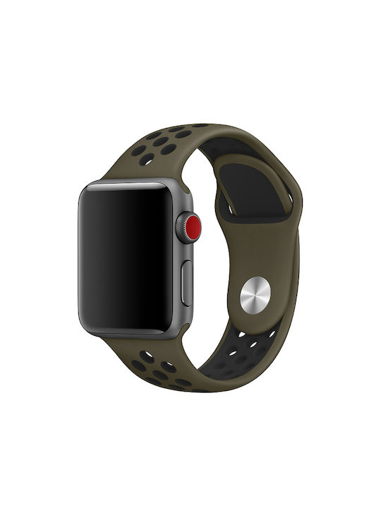 Wiwu Dual Color Sport Λουράκι Σιλικόνης με Pin Χακί (Apple Watch 38/40/41mmRealme Watch)