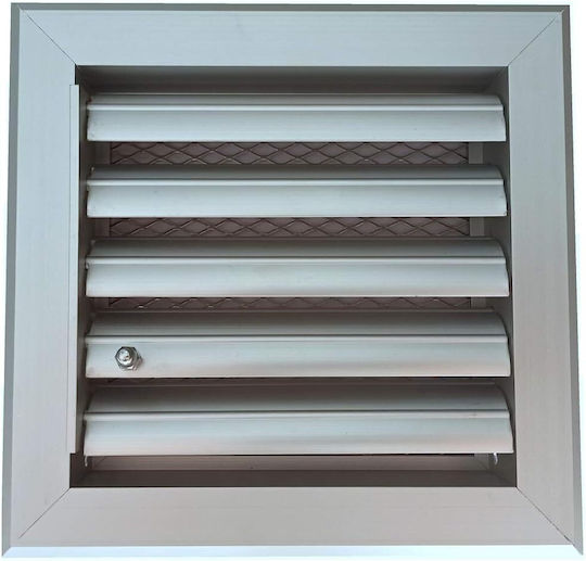 Square Fireplace Air Shutter Silver Karkon 15x15cm