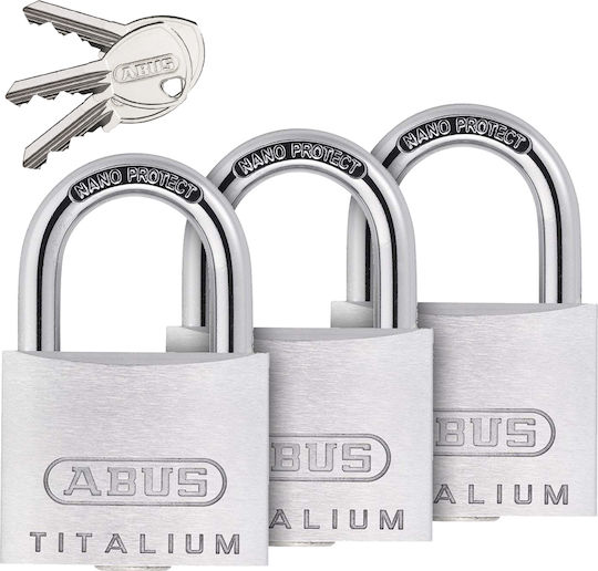 Abus Titalium 54TI/40 Padlock Brass with Key Silver 1pcs