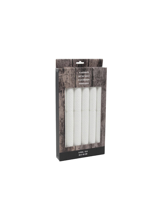 Hit Platzdeckchen Stoff Weiß 45x30cm 6Stück