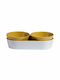 Marine Business Plastic Dessert Divided Serving Tray with 2 Slots Yellow 27x9x3cm 3pcs