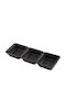 HFA Porcelain Dessert Divided Serving Plate with 3 Slots Black Ø10cmxY4cm 29x10x4cm