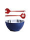 Marine Business Melamine Salad Bowl with Salad Spoons Multicolour 27.5x27.5cm 3pcs