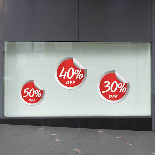 Caravelshop Autocolant Afișare Reduceri 50x50cm SS 7238-3 1buc