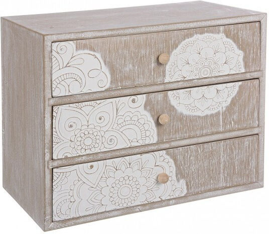 Bizzotto Ξύλινο Συρταράκι Γραφείου 3 Θέσεων 17x17x20.5cm Μπεζ