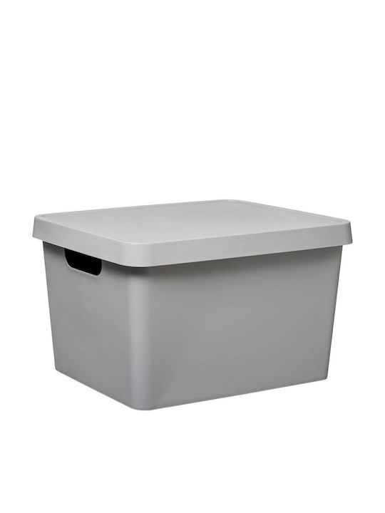 5Five Plastic Cutie de Depozitare cu Capac Gri 28x37.5x22cm 1buc