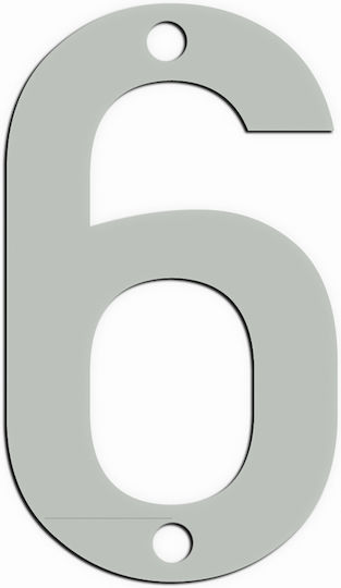 Metalor Hausnummer 6 in Silber Farbe 9cm 123-A006