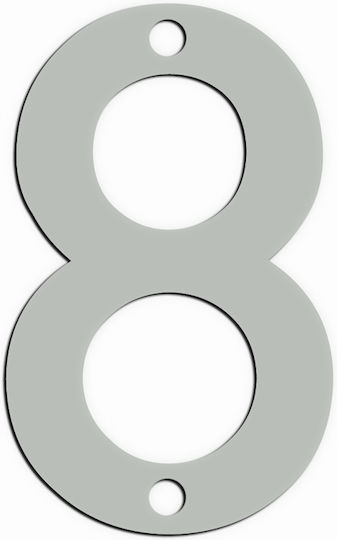 Metalor Πινακίδα με Αριθμό 8 σε Ασημί Χρώμα 9cm 123-A008