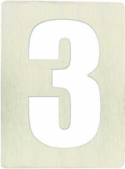 Metalor Hausnummer 3 in Weiß Farbe 8cm 123-PR03