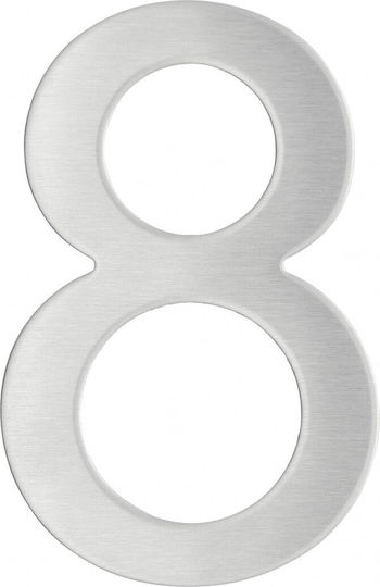 Thirard Πινακίδα με Αριθμό 8 σε Ασημί Χρώμα 7.6cm 00067568