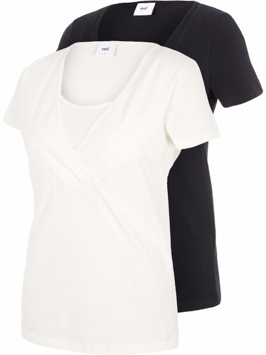 Mamalicious Short-sleeve Nursing 2pcs Maternity Top Multicolour