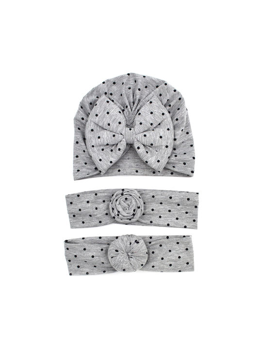 Extan Bebe Kids Turban Set with Hair Band Gray 2pcs