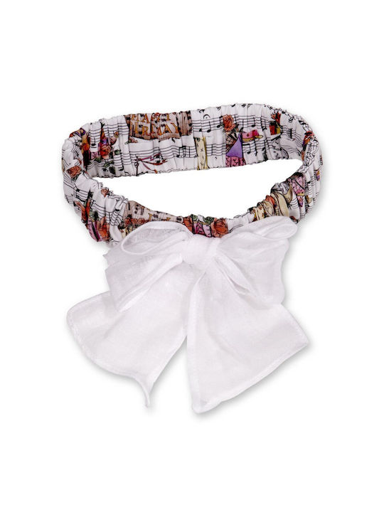 Designer's Cat White Kids Headband with Bow