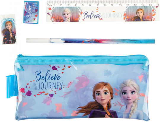 Kids Licensing Детски комплекти за писане с Молив, Точило, Гума, Линиял и Кутия 5бр