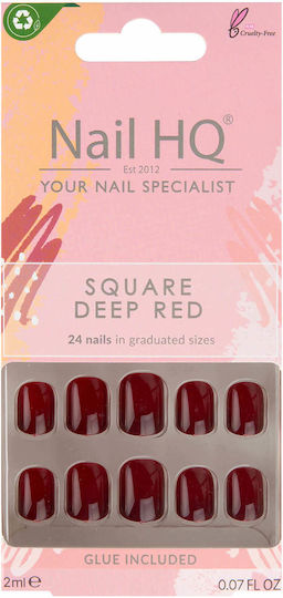 Nail HQ Tipps für falsche Nägel in Rot Farbe 24Stück