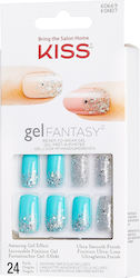 Kiss Colored False Nail Tip Blue 24pcs KGN07C