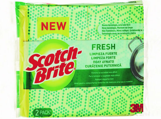 Scotch Brite Kitchen Sponge for Dishes Green Fresh 2pcs