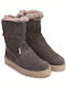 Leather Kids Boots with Zipper Gray