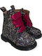 Leather Kids Boots with Laces Black