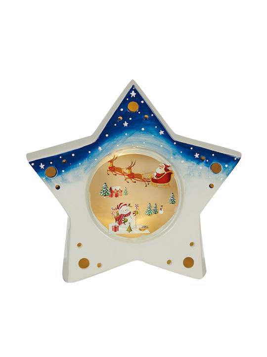 Weihnachtlicher Dekorativer Anhänger Stern Beleuchtet Keramik 28x8x29cm 1Stück
