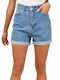 Potre Women's Jean High-waisted Shorts Blue
